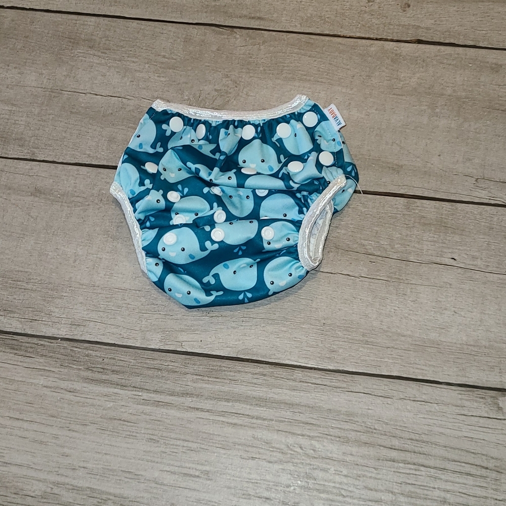 🍁Whale print adjustable swim diaper🧁